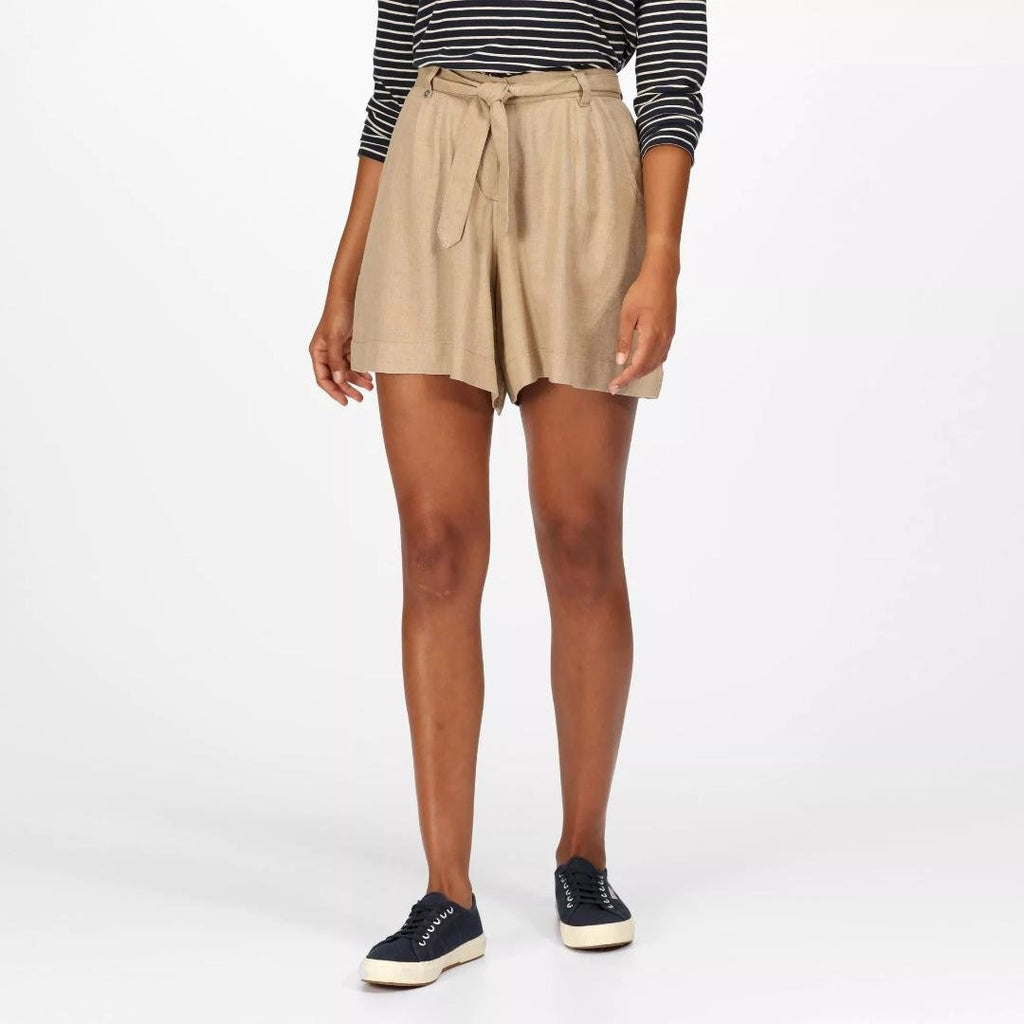 Regatta Women's Sabela Paper Bag Waist Shorts - Sesame - Beales department store