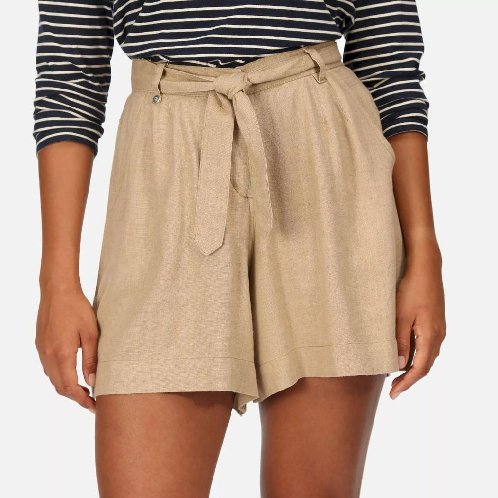 Regatta Women's Sabela Paper Bag Waist Shorts - Sesame - Beales department store