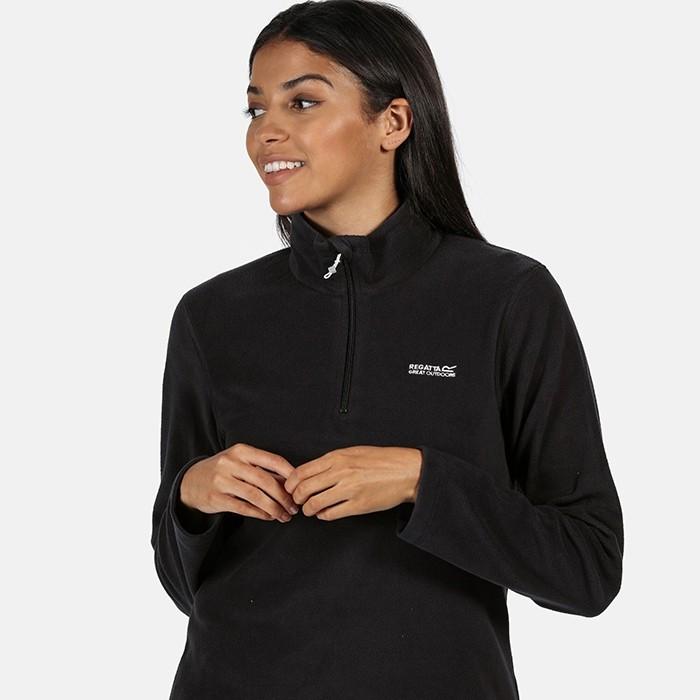 Regatta Women's Sweethart Lightweight Half - Zip Fleece Black - Beales department store