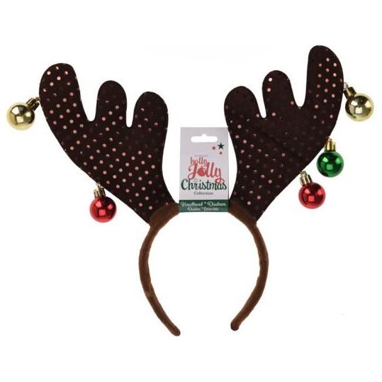 Reindeer Antlers Headband 38cm Brown - Beales department store