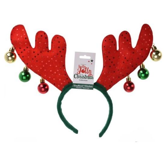 Reindeer Antlers Headband 38cm Red - Beales department store