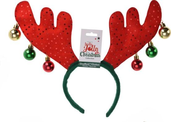 Reindeer Antlers Headband 38cm Red - Beales department store