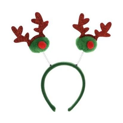 Reindeer Headband 28cm Green - Beales department store