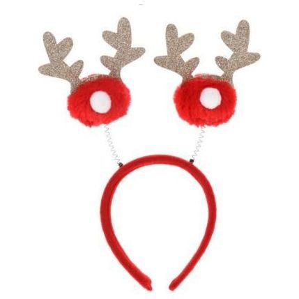 Reindeer Headband 28cm Red - Beales department store