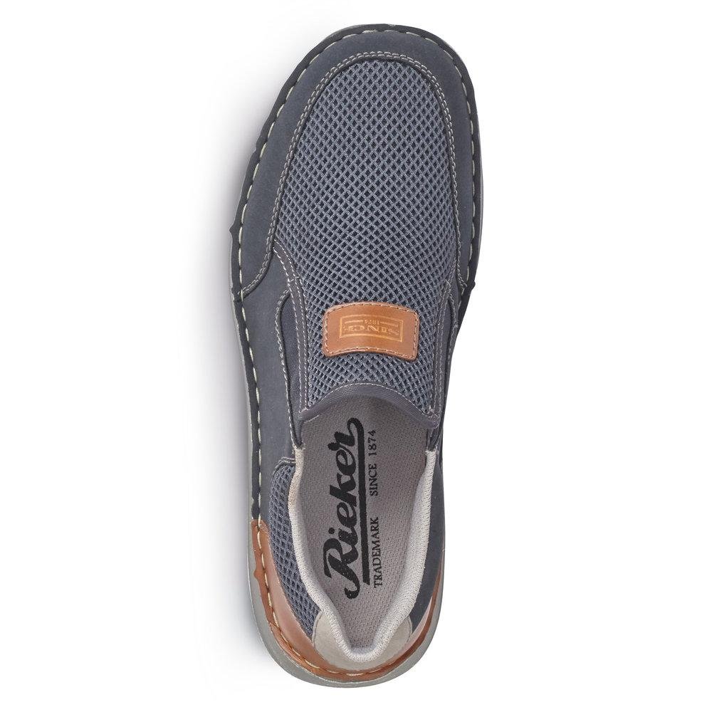 Rieker 03053 - 14 Men's Sergio Blue Slip On Shoes - Beales department store