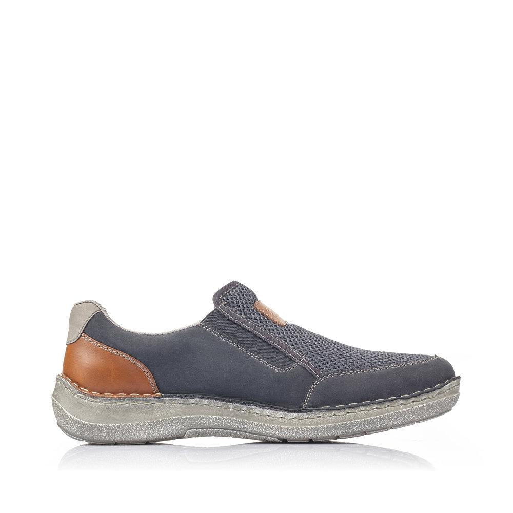 Rieker 03053 - 14 Men's Sergio Blue Slip On Shoes - Beales department store