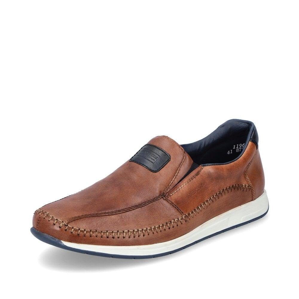Rieker 11962-25 Titus Mens Slip On Shoes - Brown - Beales department store