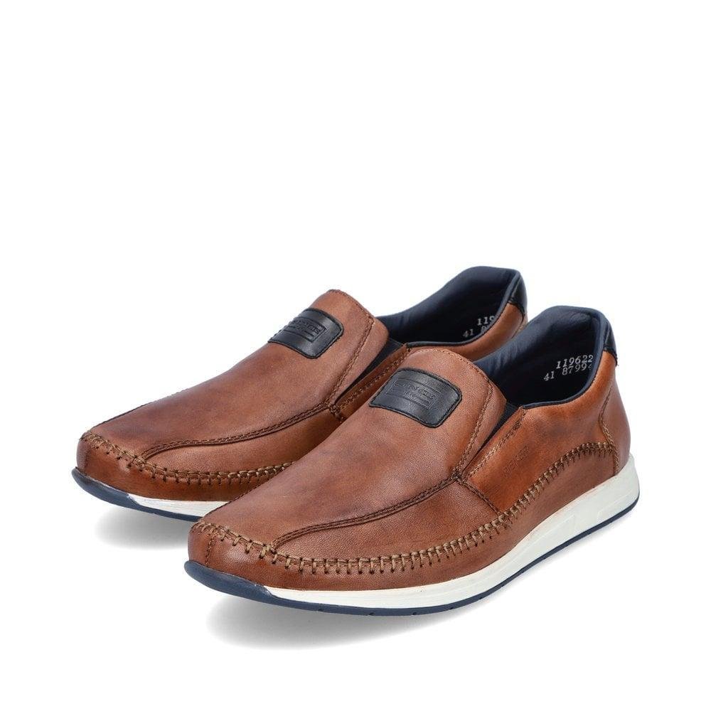 Rieker 11962-25 Titus Mens Slip On Shoes - Brown - Beales department store