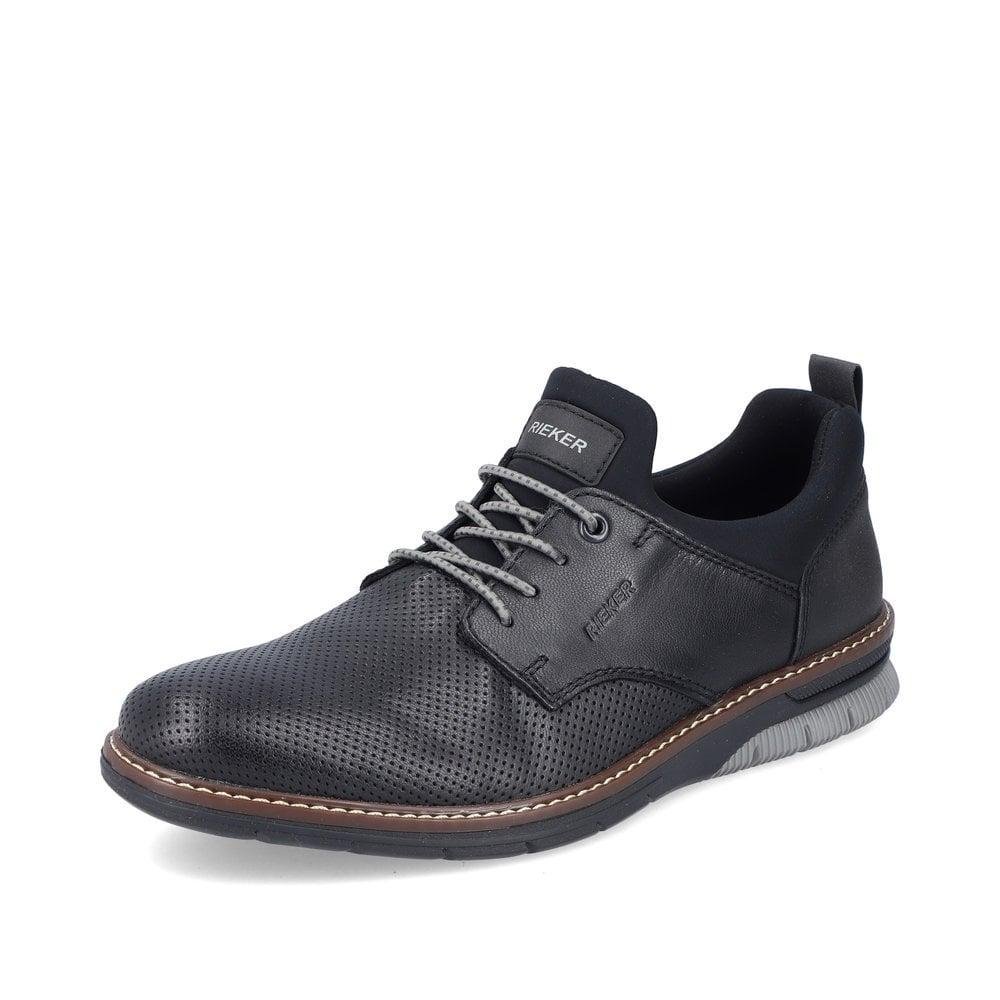 Rieker 14450 - 00 Dustin Mens Shoes - Black - Beales department store