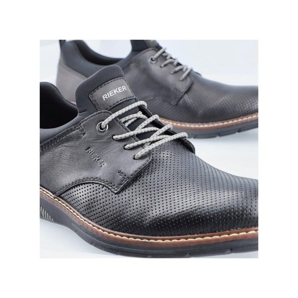 Rieker 14450 - 00 Dustin Mens Shoes - Black - Beales department store