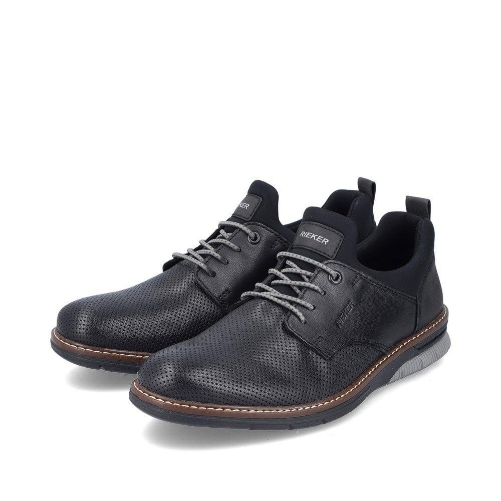 Rieker 14450 - 00 Dustin Mens Shoes - Black - Beales department store