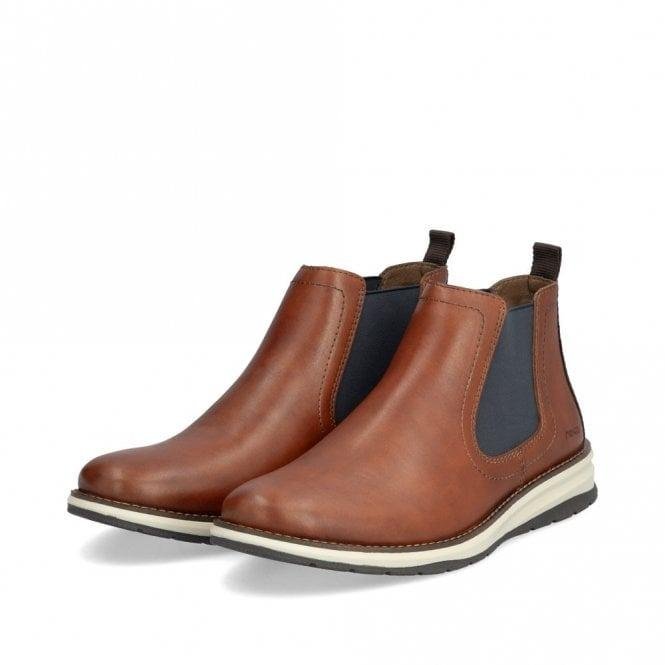 Rieker 14752 Men's Chelsea Boots - Brown - Beales department store