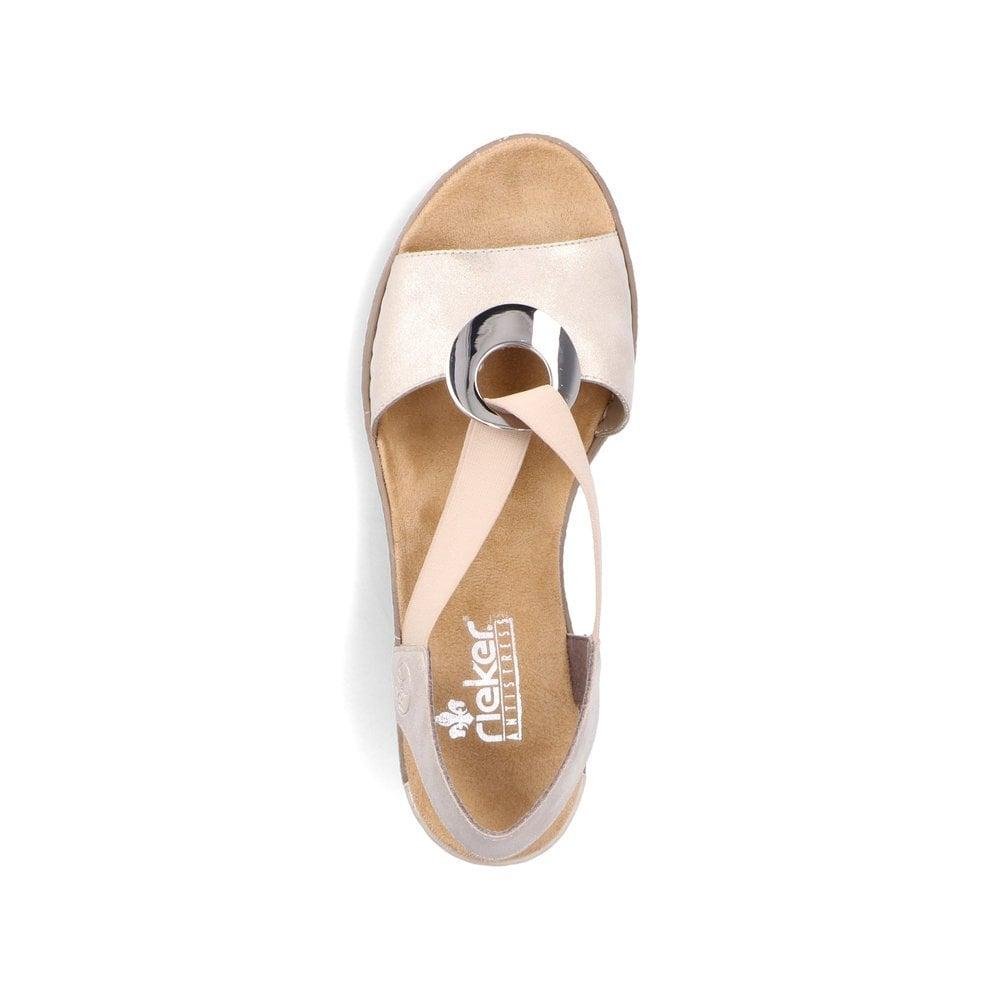 Rieker 624H6 - 60 Ladies Sandals - Beige - Beales department store