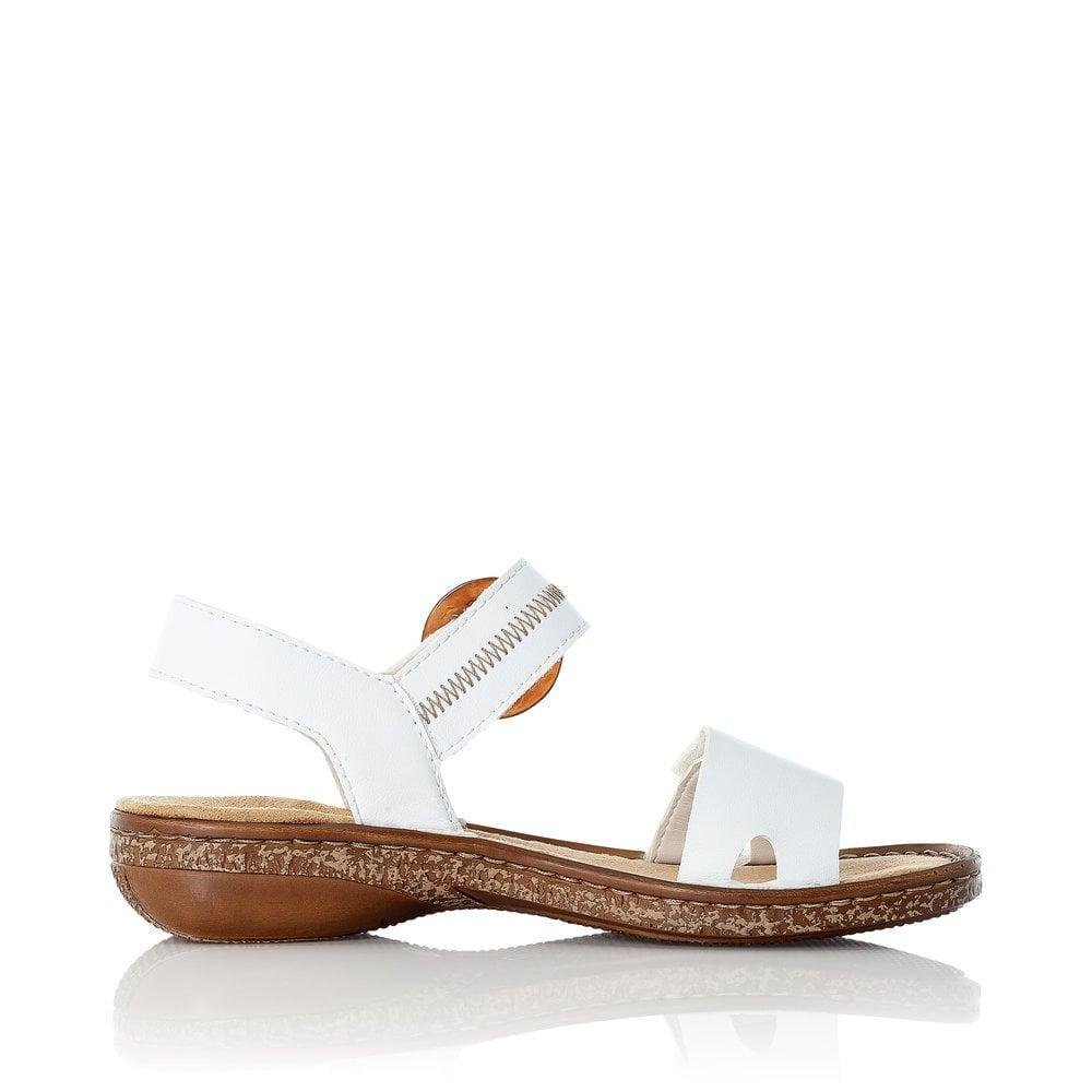 Rieker 628Z3 - 80 White Ladies Sandals - Beales department store