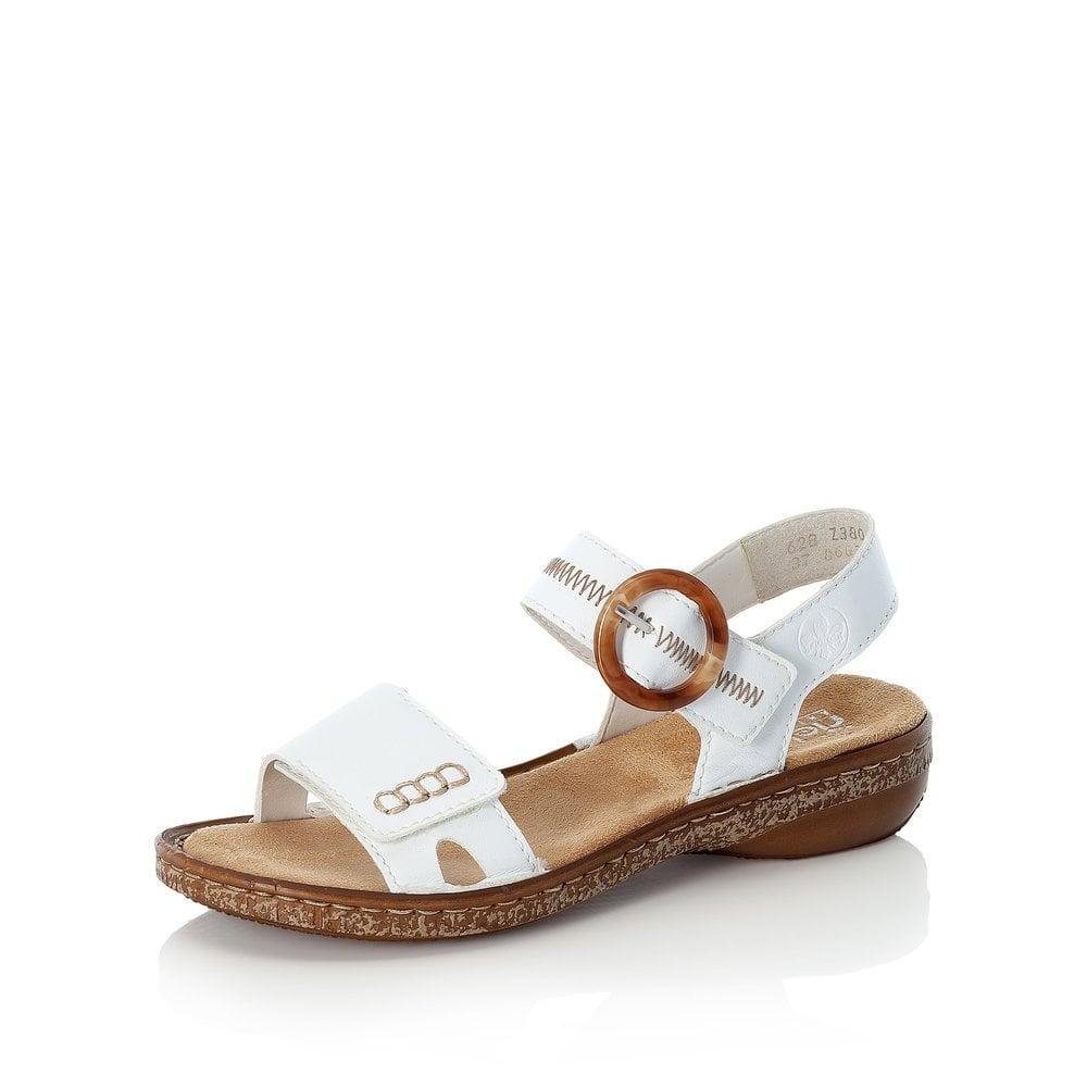 Rieker 628Z3 - 80 White Ladies Sandals - Beales department store