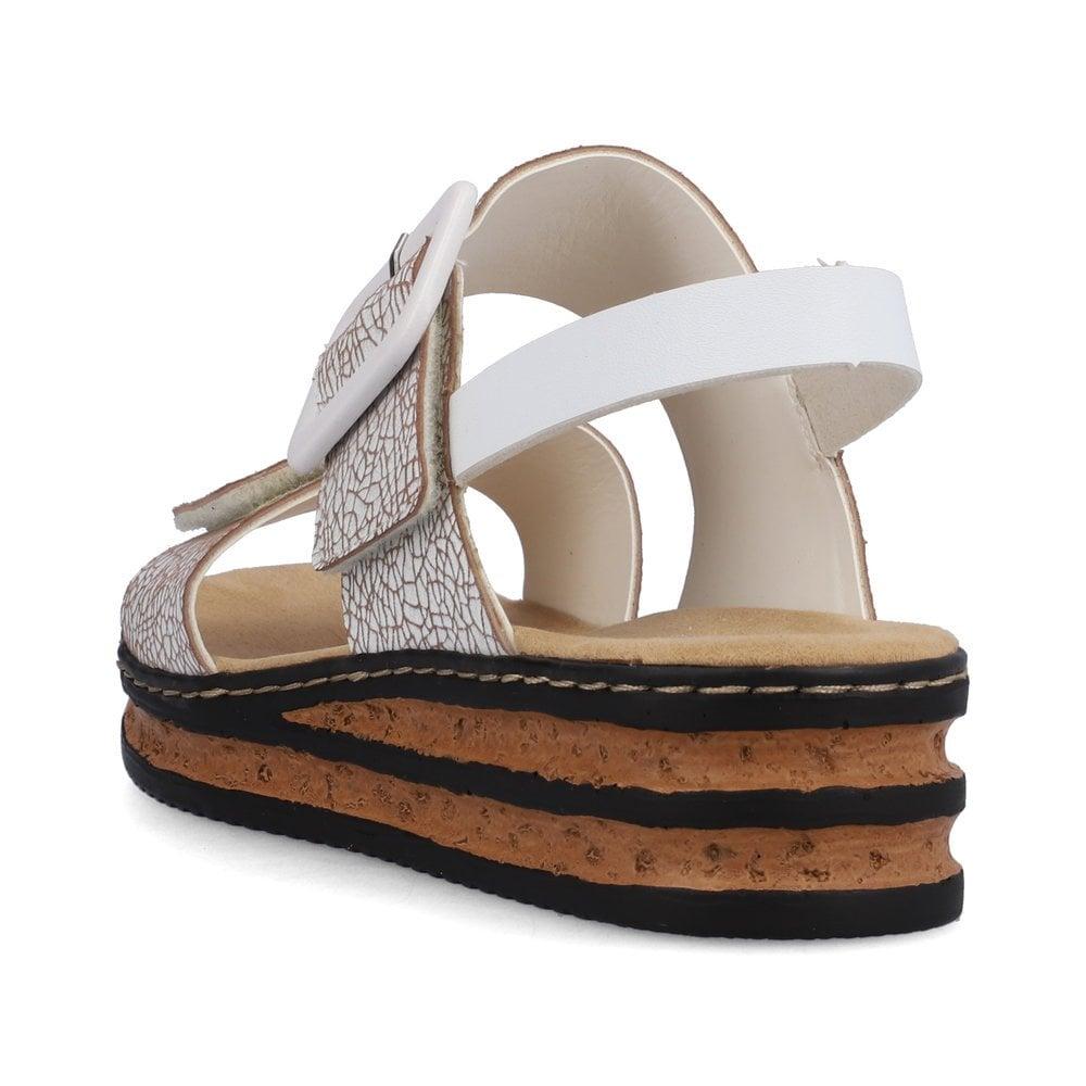 Rieker 62950-80 Regina Womens Sandals - White - Beales department store