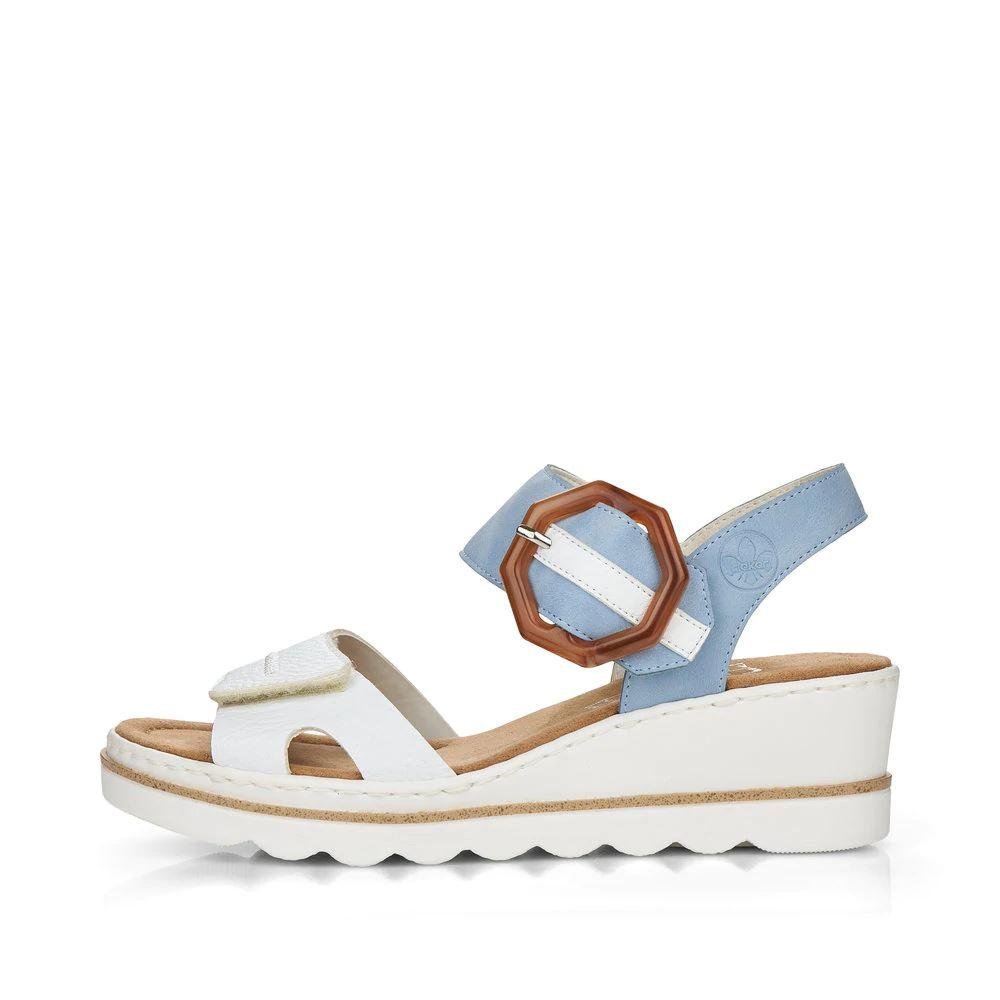 Rieker 67476 - 10 Rose Ladies Sandals - Blue Combination - Beales department store