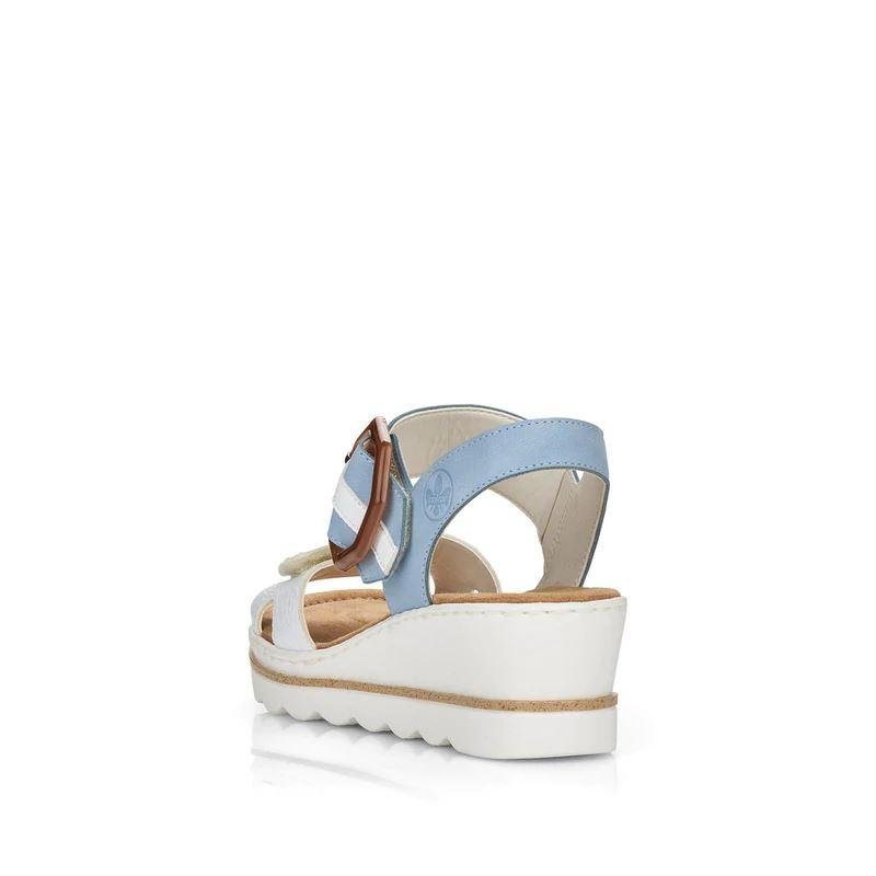 Rieker 67476 - 10 Rose Ladies Sandals - Blue Combination - Beales department store