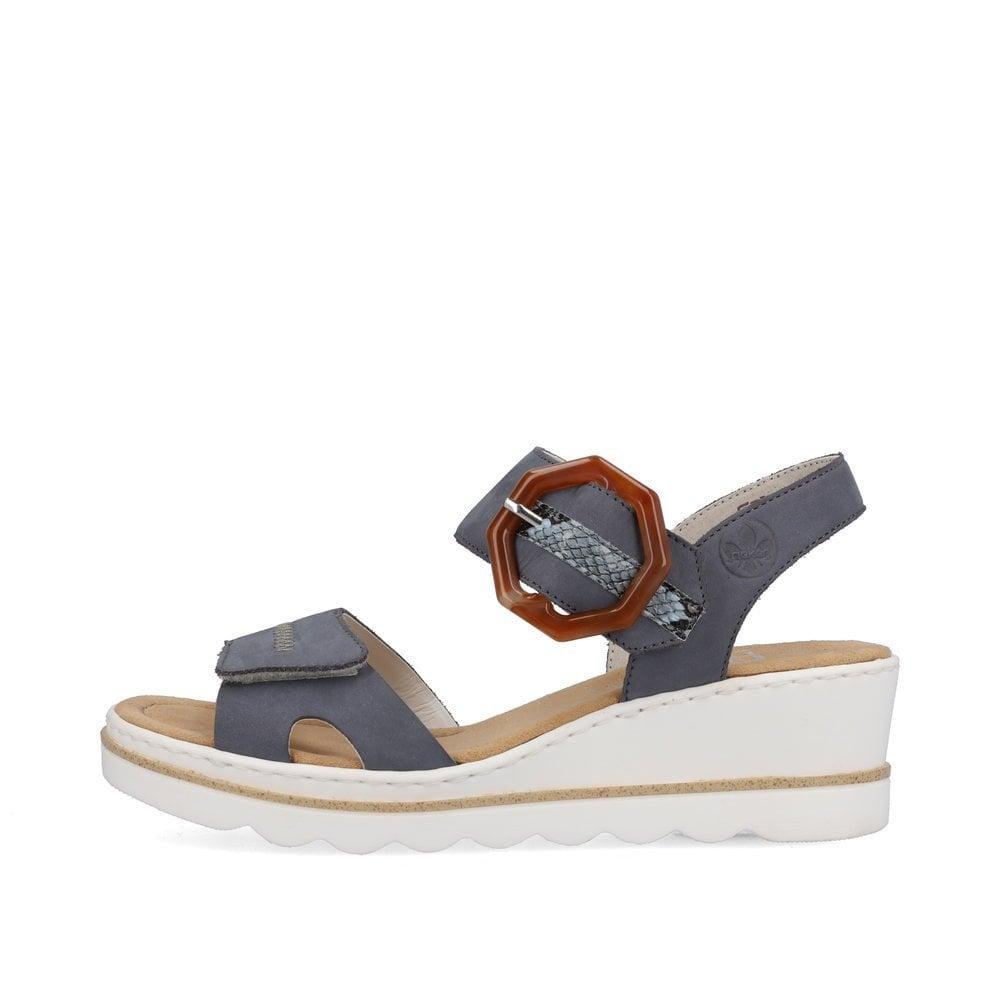 Rieker 67476 - 14 Rose Womens Sandals - Blue Combination - Beales department store