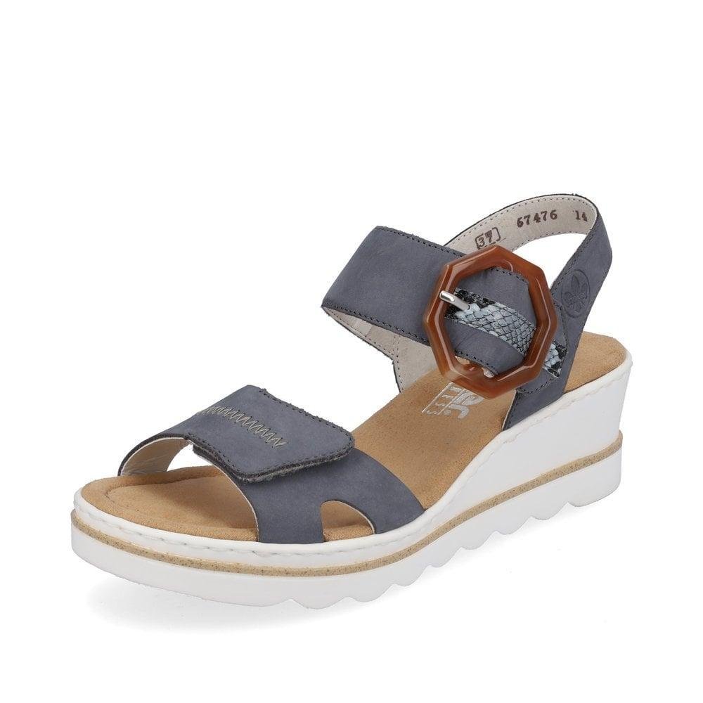 Rieker 67476 - 14 Rose Womens Sandals - Blue Combination - Beales department store