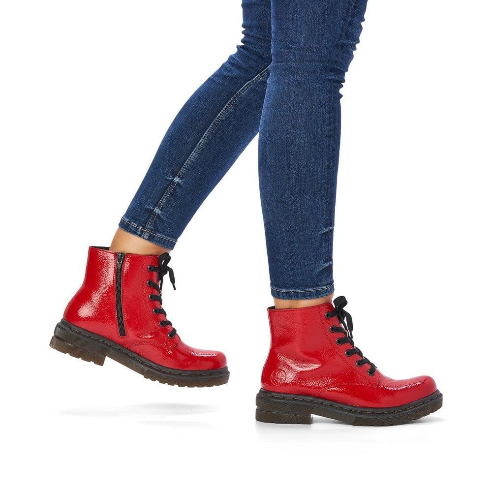 Rieker 78240-33 Paris Womens Boots - Red - Beales department store