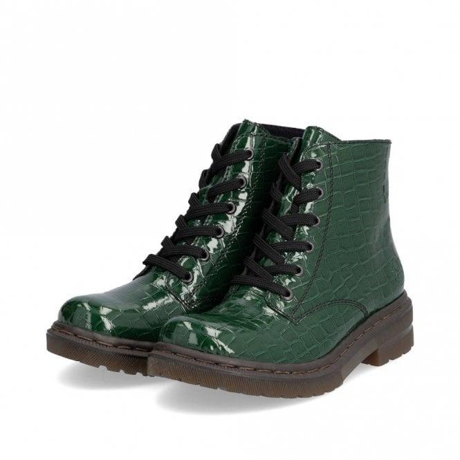 Rieker 78240 Ladies Boots - Green - Beales department store