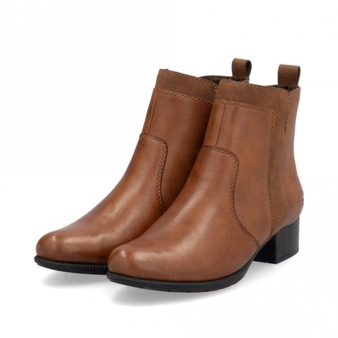 Rieker 78658 Ladies Ankle Boots - Brown - Beales department store