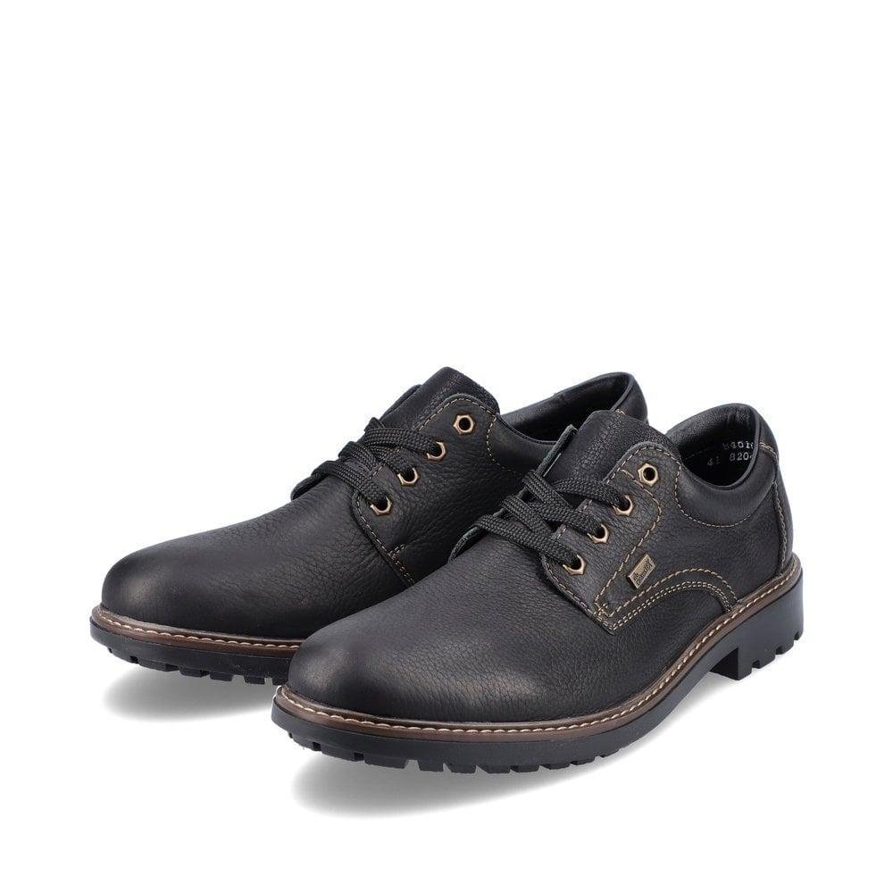 Rieker B4610 - 00 Rocky Mens Lace - Up Shoes - Black - Beales department store