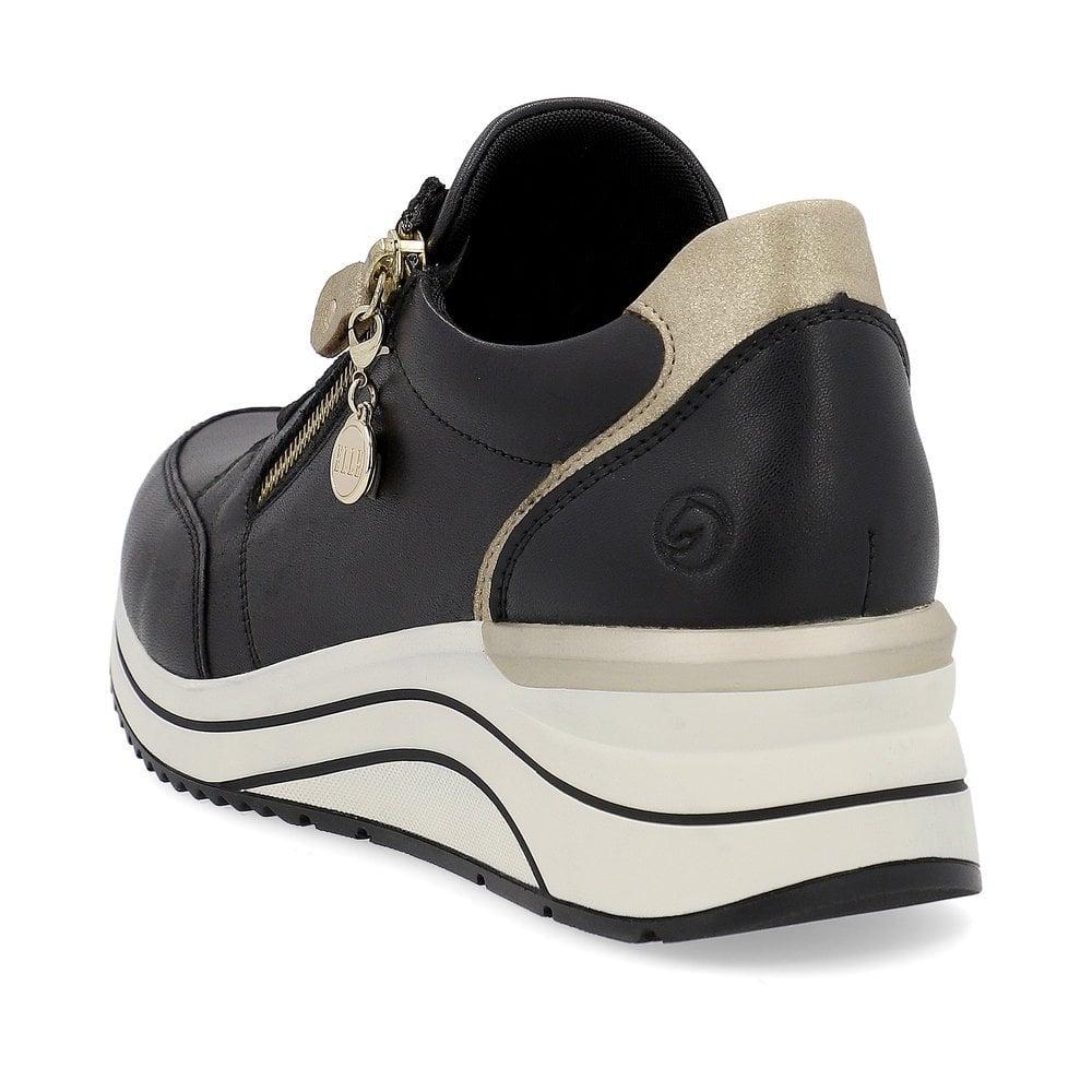 Rieker D0T03 - 01 Eleni Womens Trainers - Black - Beales department store