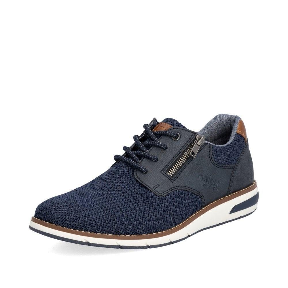 Rieker Dustin Mens Shoes - Blue - Beales department store