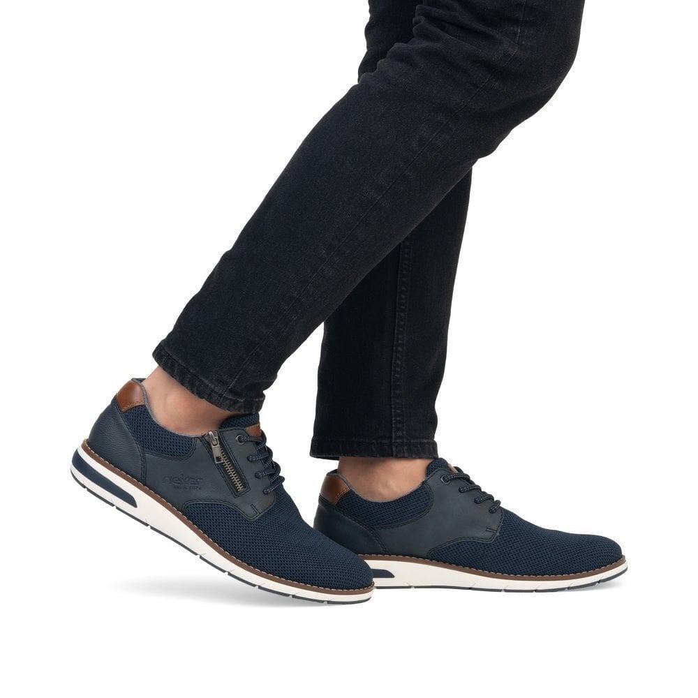 Rieker Dustin Mens Shoes - Blue - Beales department store