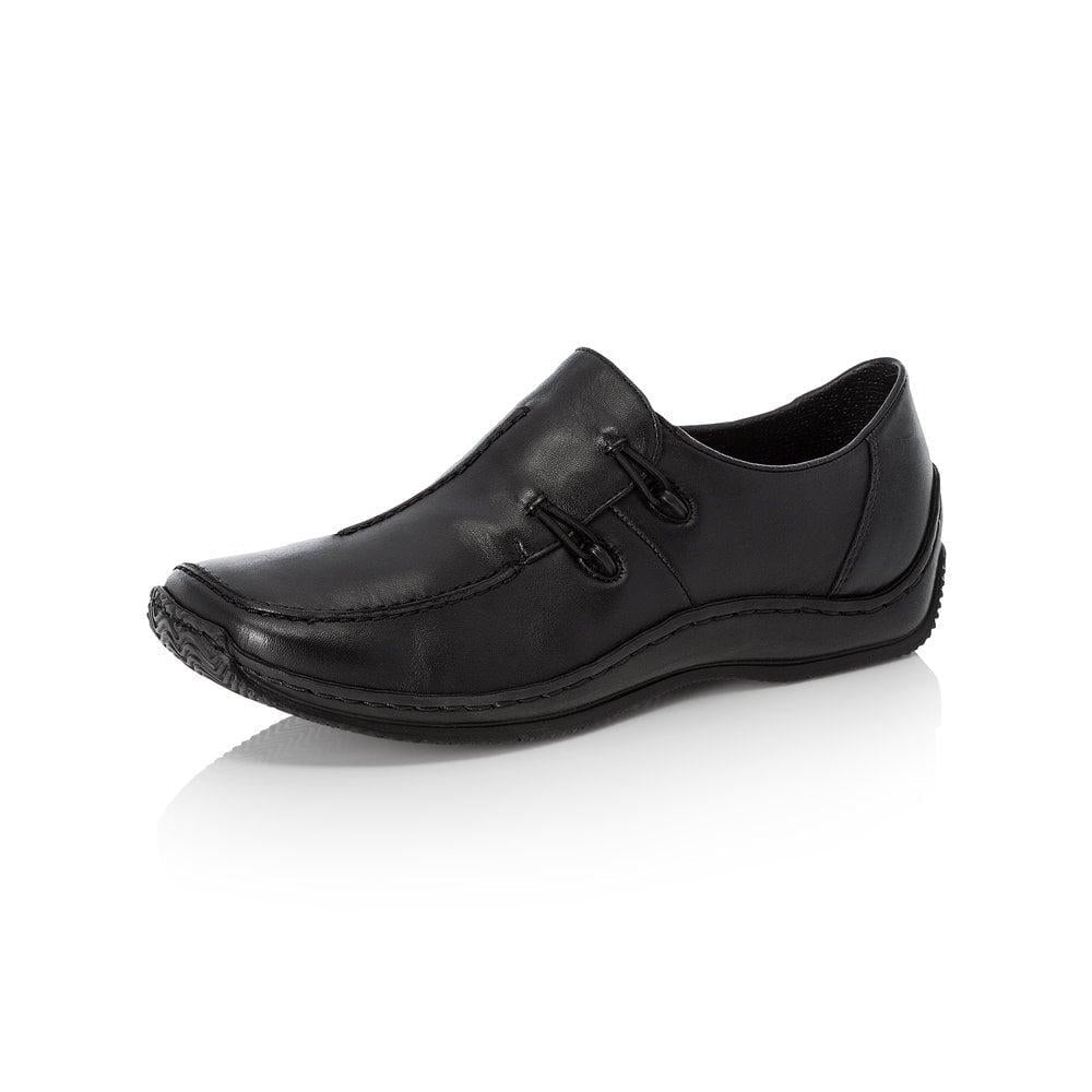 Rieker L1751 - 00 Celia Ladies Slip - On Shoes - Black - Beales department store