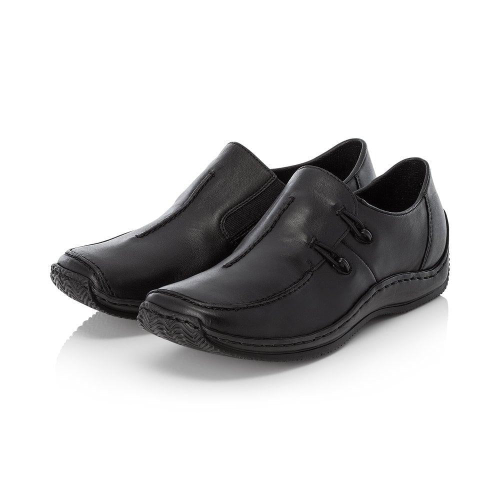 Rieker L1751 - 00 Celia Ladies Slip - On Shoes - Black - Beales department store