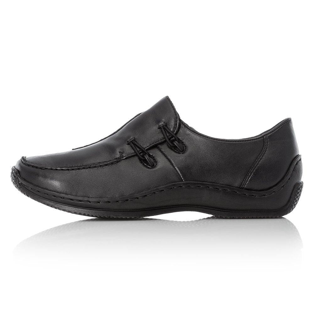 Rieker L1751 - 00 Celia Ladies Slip - On Shoes - Black - Beales department store