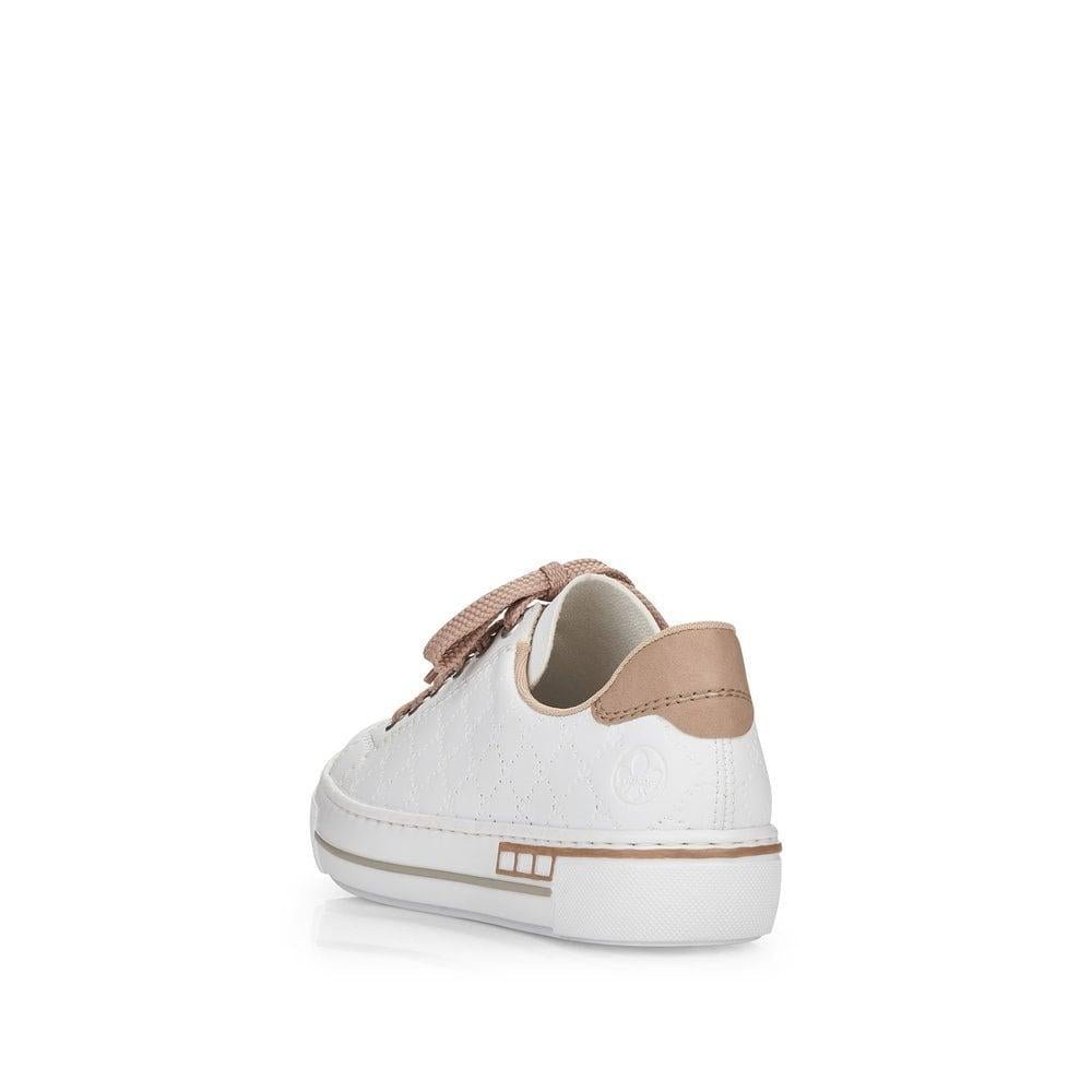 Rieker L88W2-80 White Ladies Trainers - Beales department store