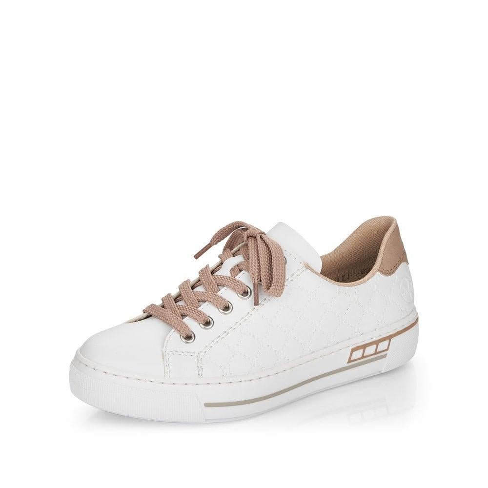 Rieker L88W2-80 White Ladies Trainers - Beales department store