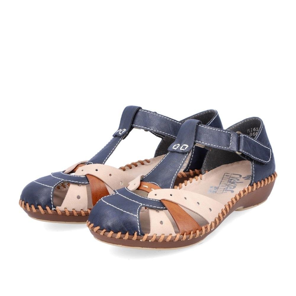 Rieker M1655 - 14 Desideria Womens Sandals - Blue Combination - Beales department store