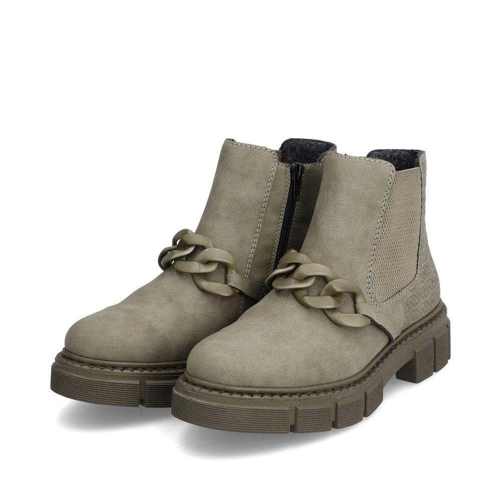 Rieker M3873-52 Ulla Womens Boots - Green - Beales department store