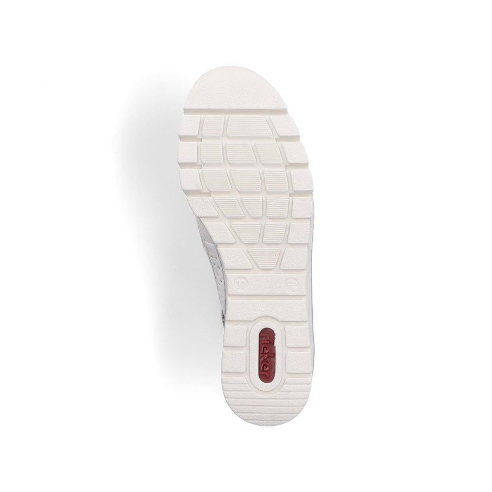 Rieker N3356 - 80 Doris Womens Slip On Shoes - White - Beales department store