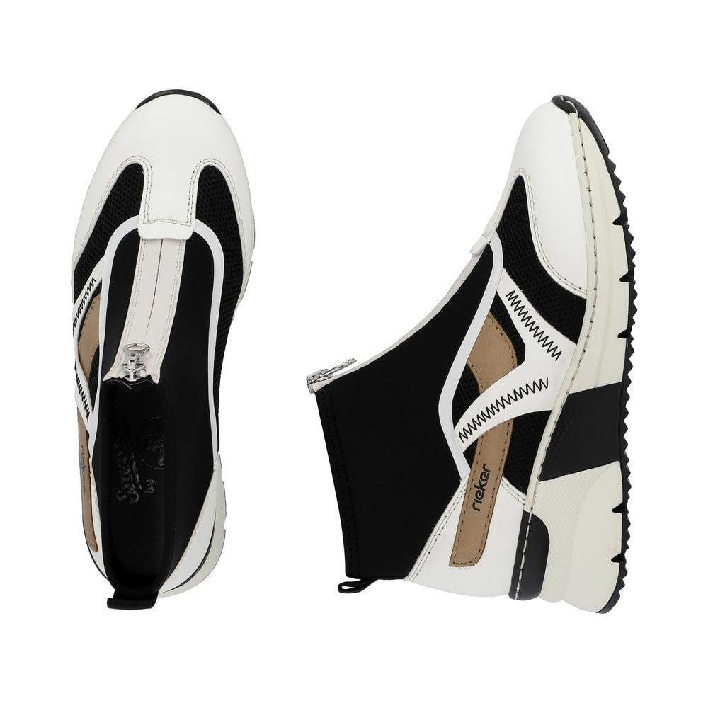 Rieker N6360 - 00 Kitty Womens Shoes - White Combination - Beales department store