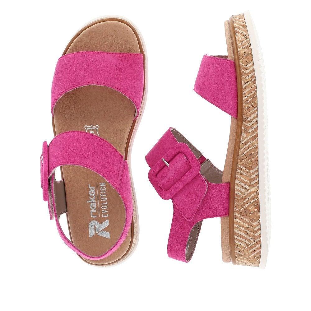 Rieker R - Evolution W0800 - 31 Meg Womens Sandals - Rose - Beales department store