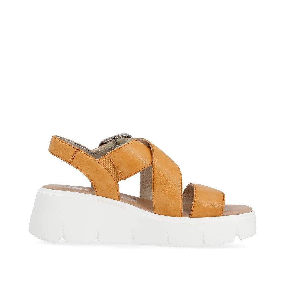 Rieker R - Evolution W1550 - 38 Amber Womens Sandals - Orange - Beales department store