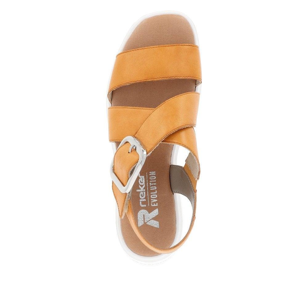 Rieker R - Evolution W1550 - 38 Amber Womens Sandals - Orange - Beales department store