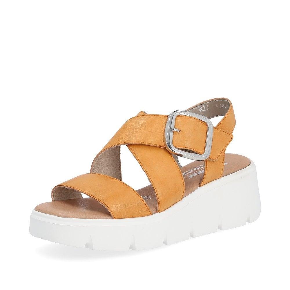 Rieker R - Evolution W1550 - 38 Amber Womens Sandals - Orange - Beales department store