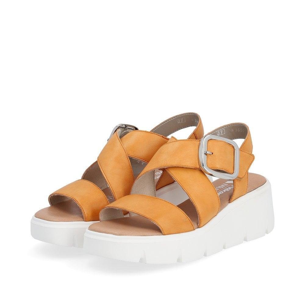 Rieker R - Evolution W1550 - 38 Amber Womens Sandals - Orange - Beales department store