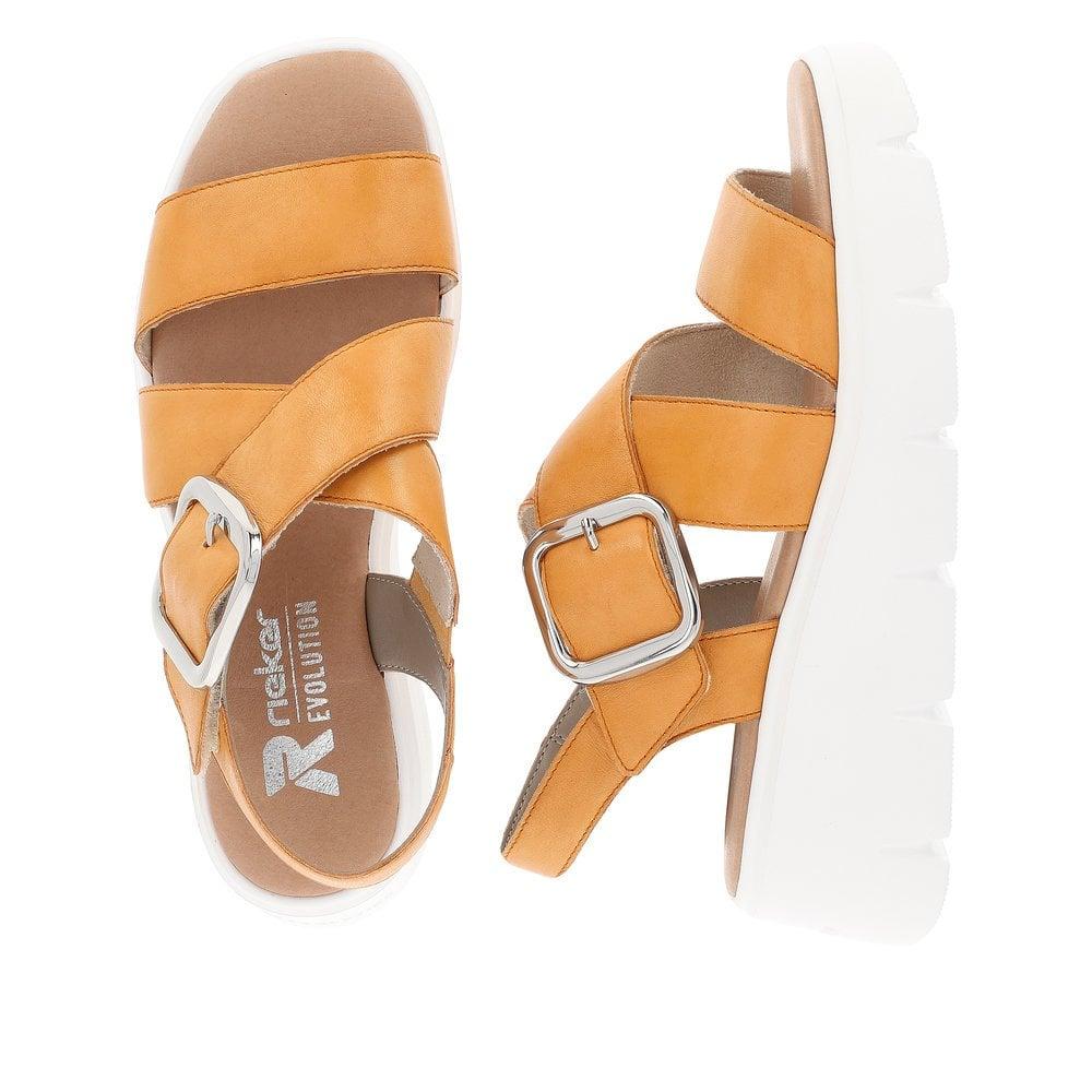 Rieker R - Evolution W1550 - 38 Amber Womens Sandals - Orange - Beales department store