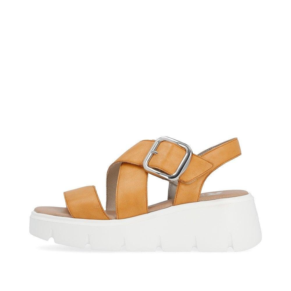 Rieker R - Evolution W1550 - 38 Amber Womens Sandals - Orange - Beales department store