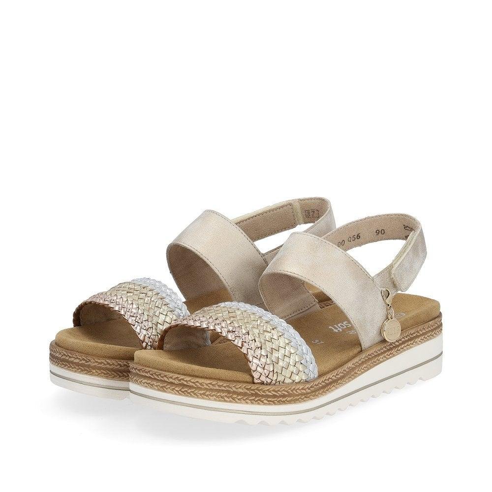 Rieker Remonte D0Q56 - 90 Jocelyn Womens Sandals - Metallic - Beales department store