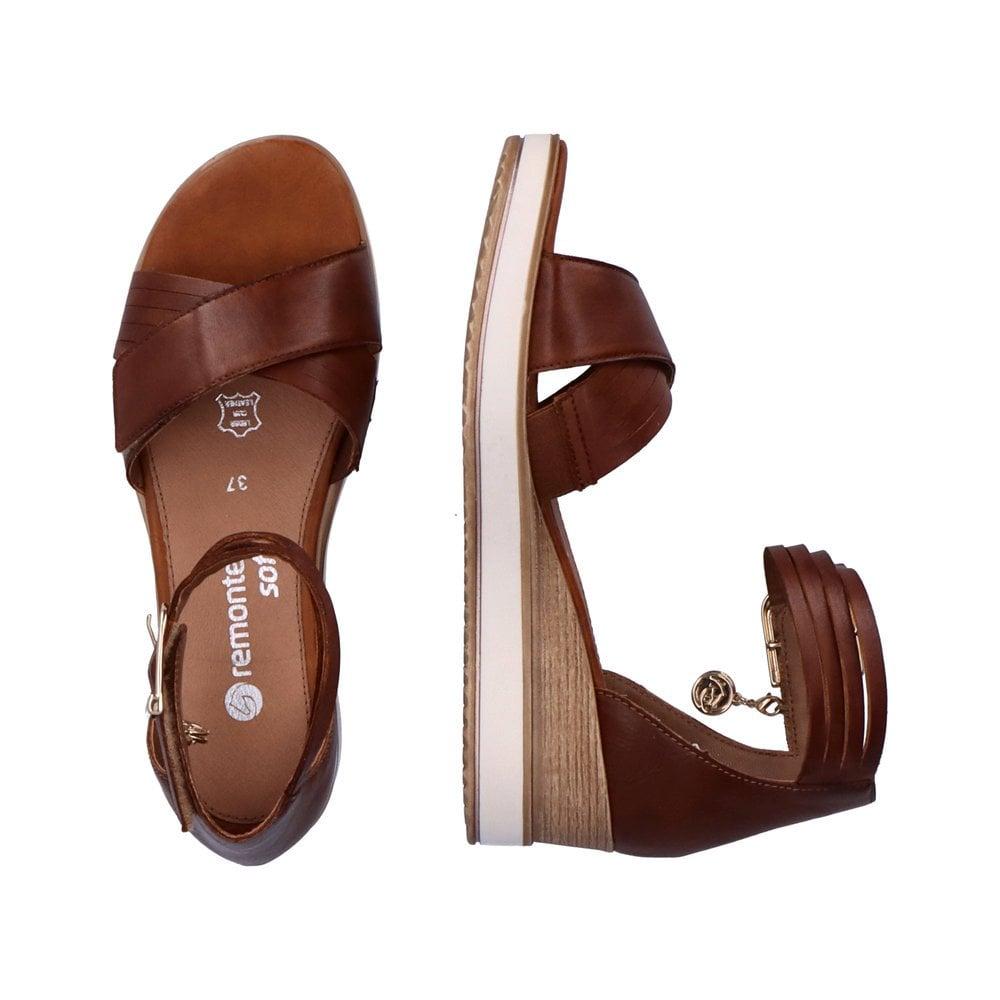 Rieker Remonte D6458-24 Jerilyn Womens Sandals - Brown - Beales department store