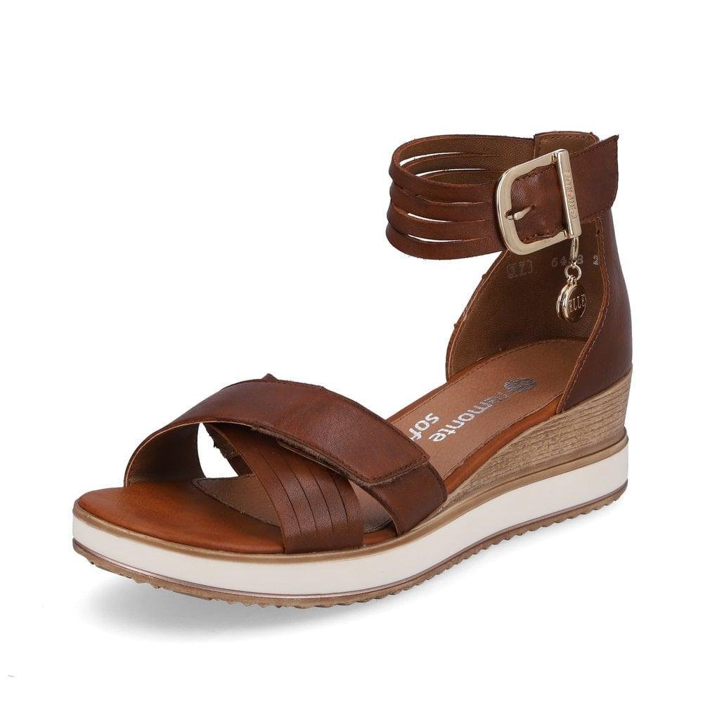 Rieker Remonte D6458-24 Jerilyn Womens Sandals - Brown - Beales department store